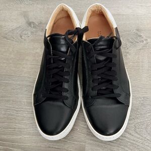 Barney’s New York Made In Italy Black Leather Sneaker Size 9